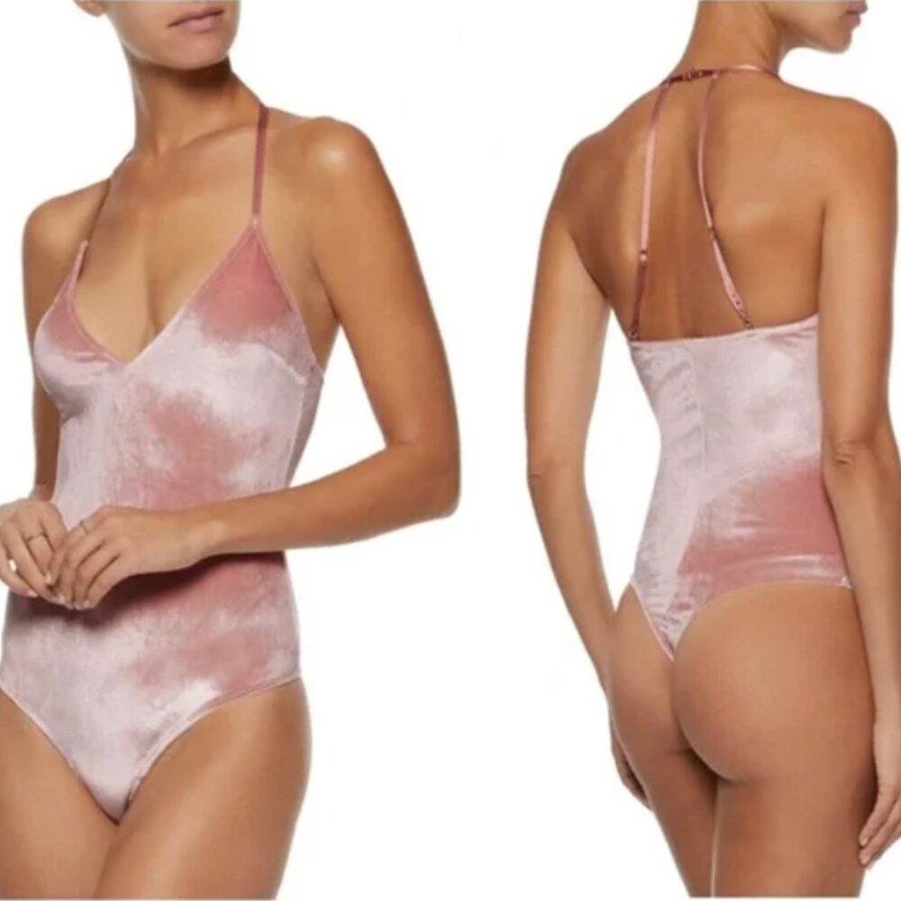 Fleur du Mal Velvet Bodysuit - Pink _ XS